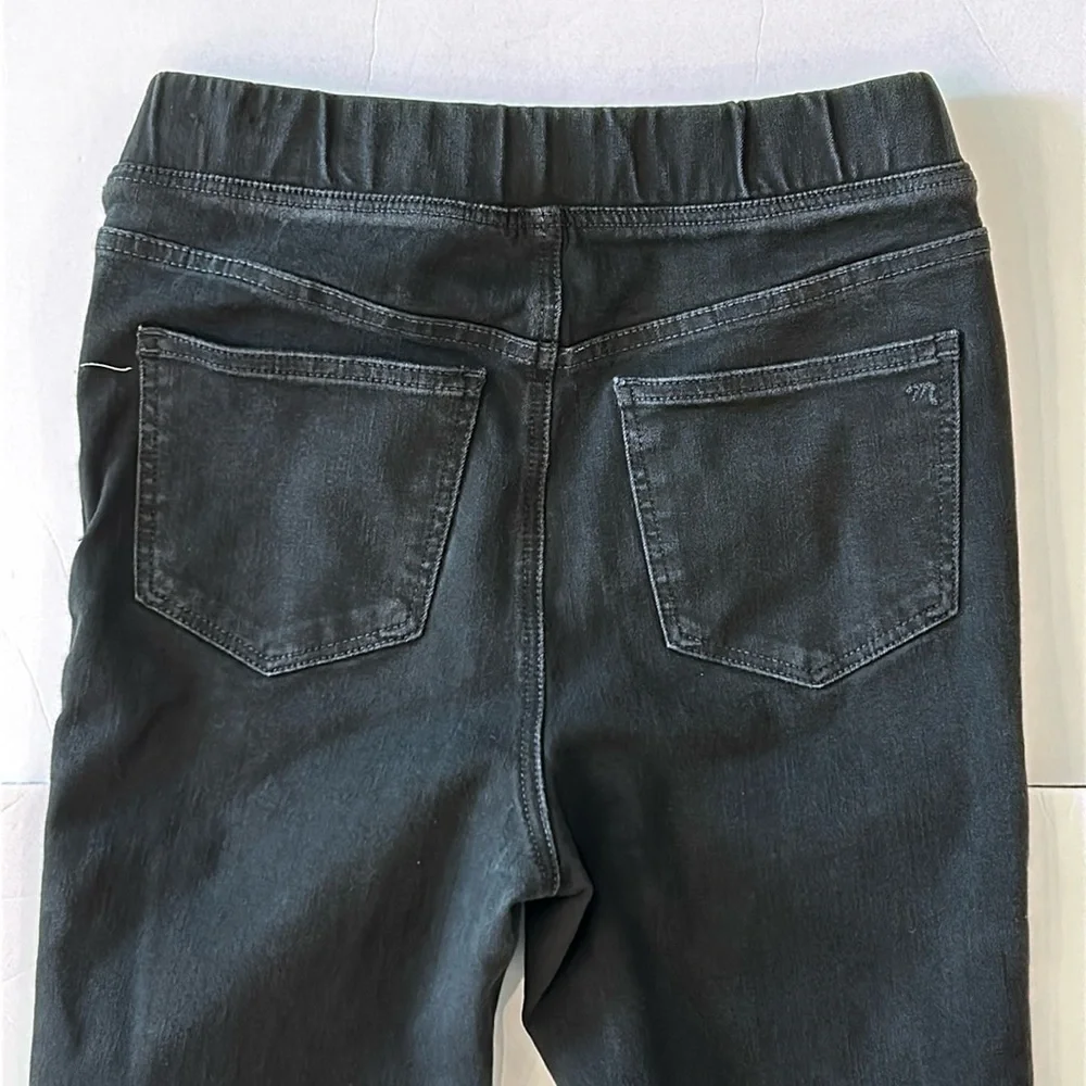 Madewell Pull-On Mid-High Rise Elastic Waist Black Stretch Skinny Jeans Ankle 27 - Picture 7 of 8